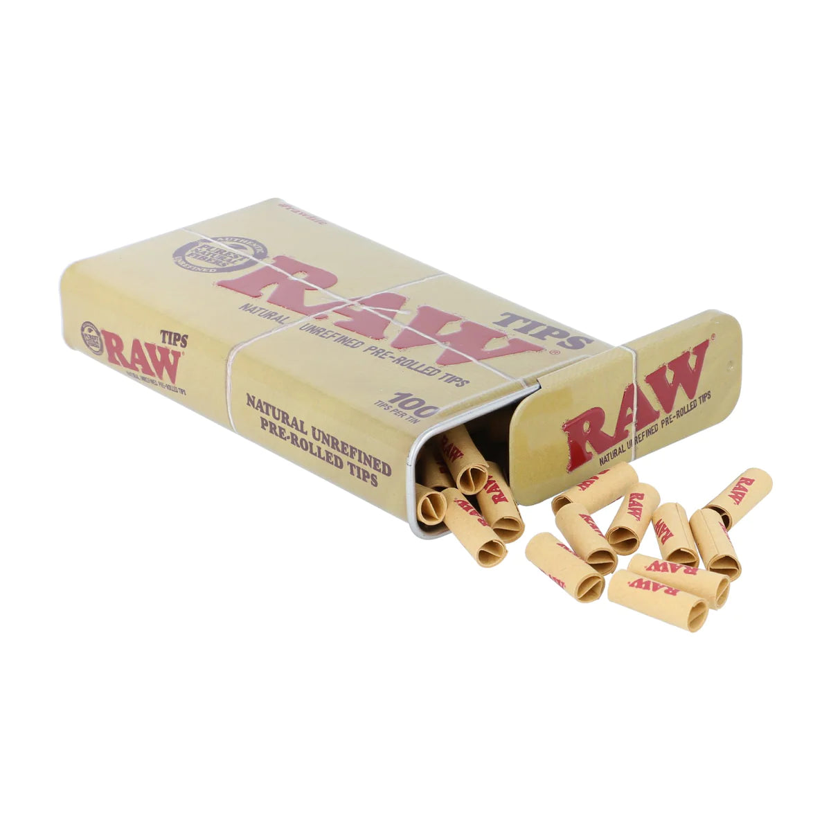 Raw Pre Rooler RAW Pre-Rolled Rolling Tips 100ct Tin